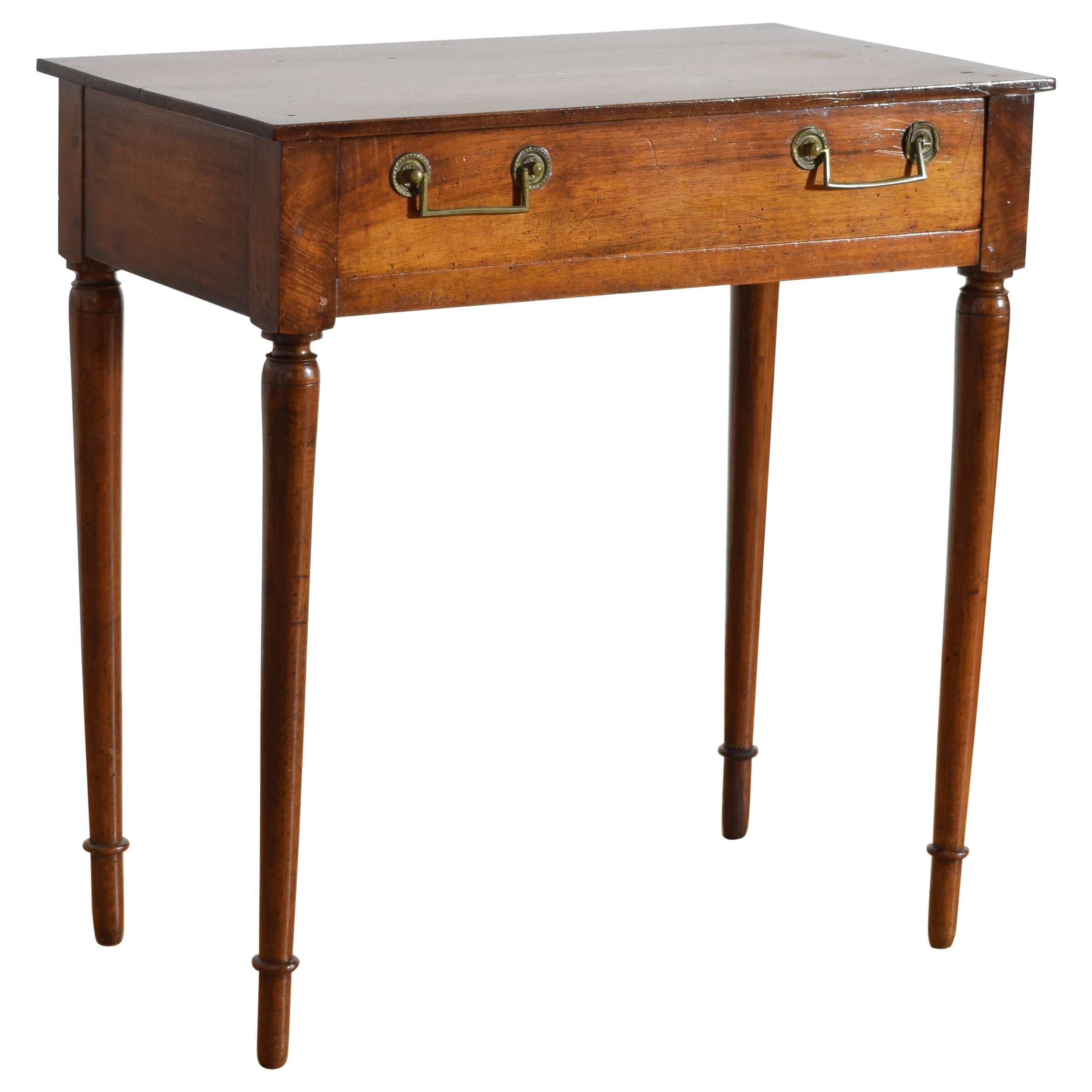 French Directoire Period Walnut 1-Drawer Side Table, ca. 1800