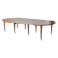 French Directoire Period Walnut Dining Table, 1st Quarter 19th Century