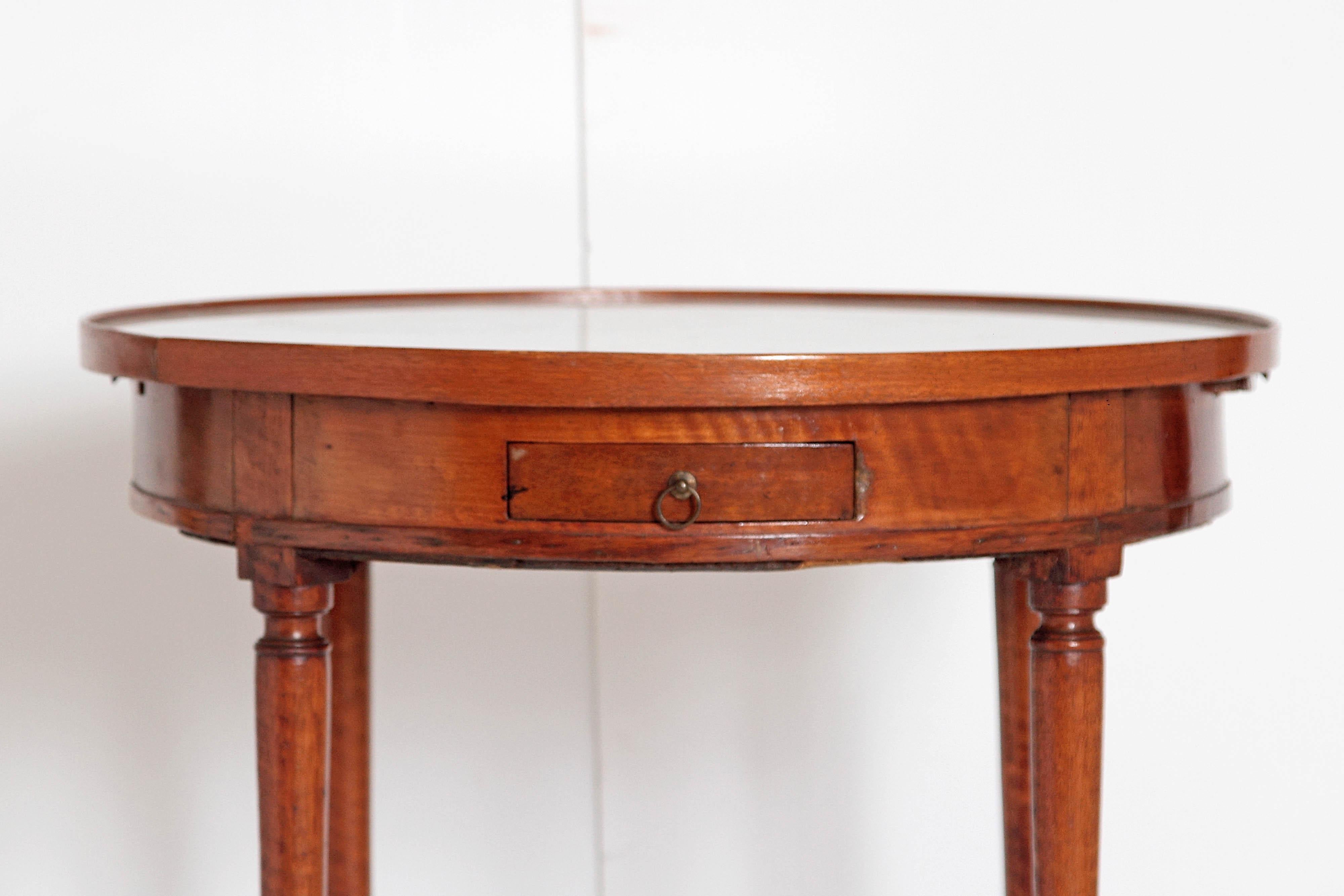 Hand-Carved French Directoire Round Gueridon Table