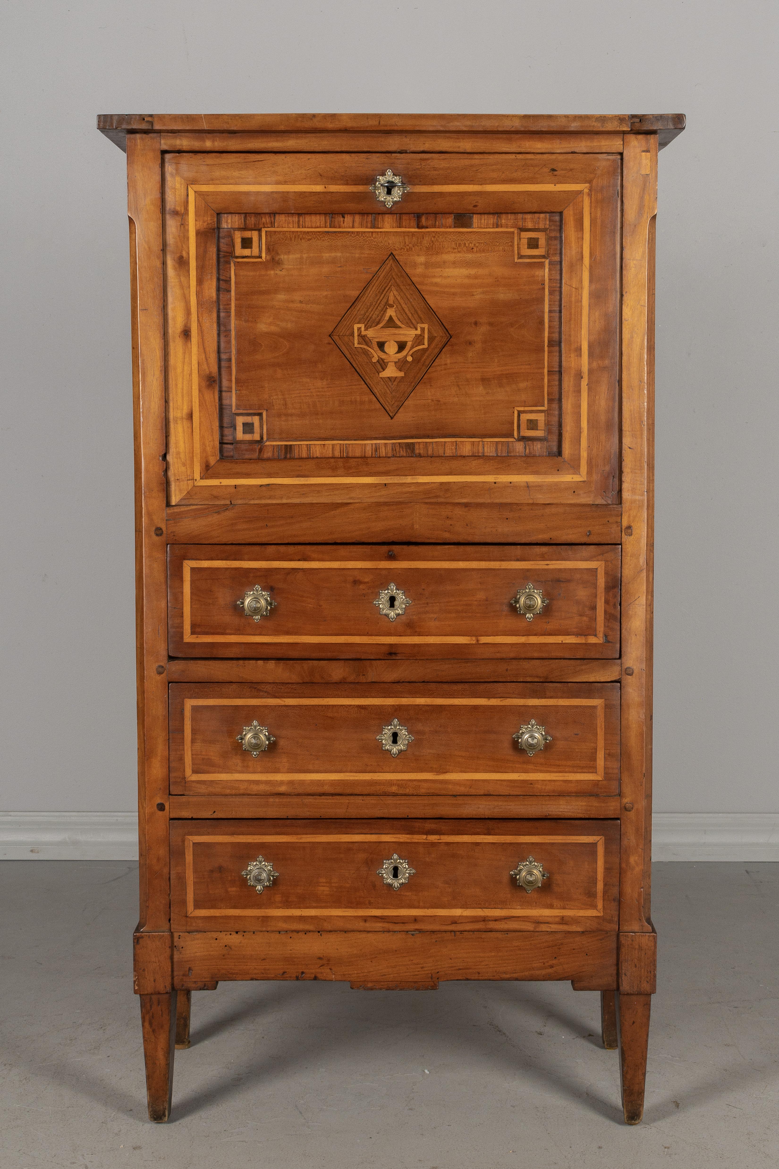 Marquetry French Directoire Secretaire a Abbattant