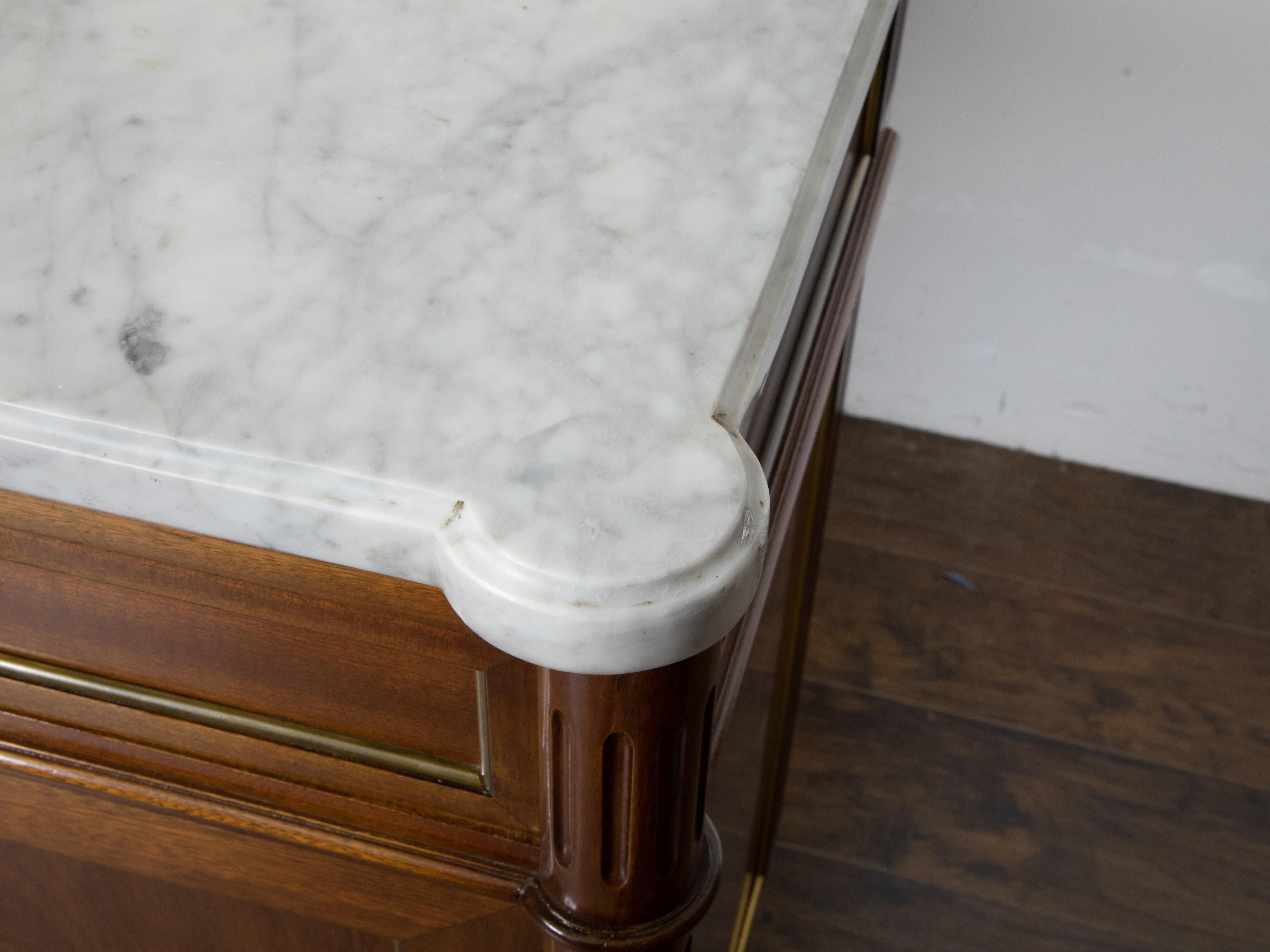French Directoire Style 19th Century Mahogany Sideboard with White Marble Top 10