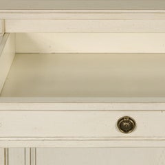 French Directoire style 2-door sideboard in solid oak, white-cream lacquered