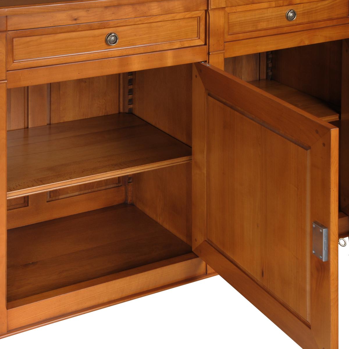 Bufé artesanal de 3 puertas de estilo Directoire francés en madera maciza de cerezo en Nuevo estado para la venta en Landivy, FR