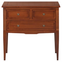 French Directoire Style Antique 3-Drawer Console Table in Solid Cherry Wood