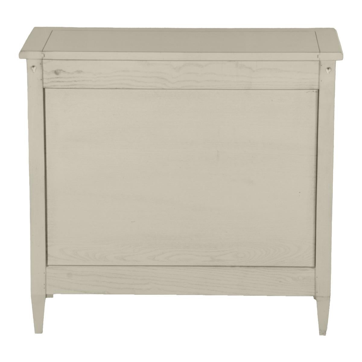 French Directoire style 4 Drawer Chest in cherry and a white-cream finish For Sale 5