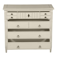French Directoire style 4 Drawer Chest in cherry and a white-cream finish