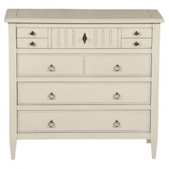 French Directoire style 4 Drawer Chest in cherry and a white-cream finish