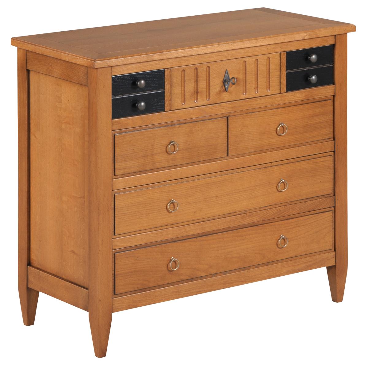 French Directoire Style 4-drawer Chest - Commode in solid oak For Sale 5