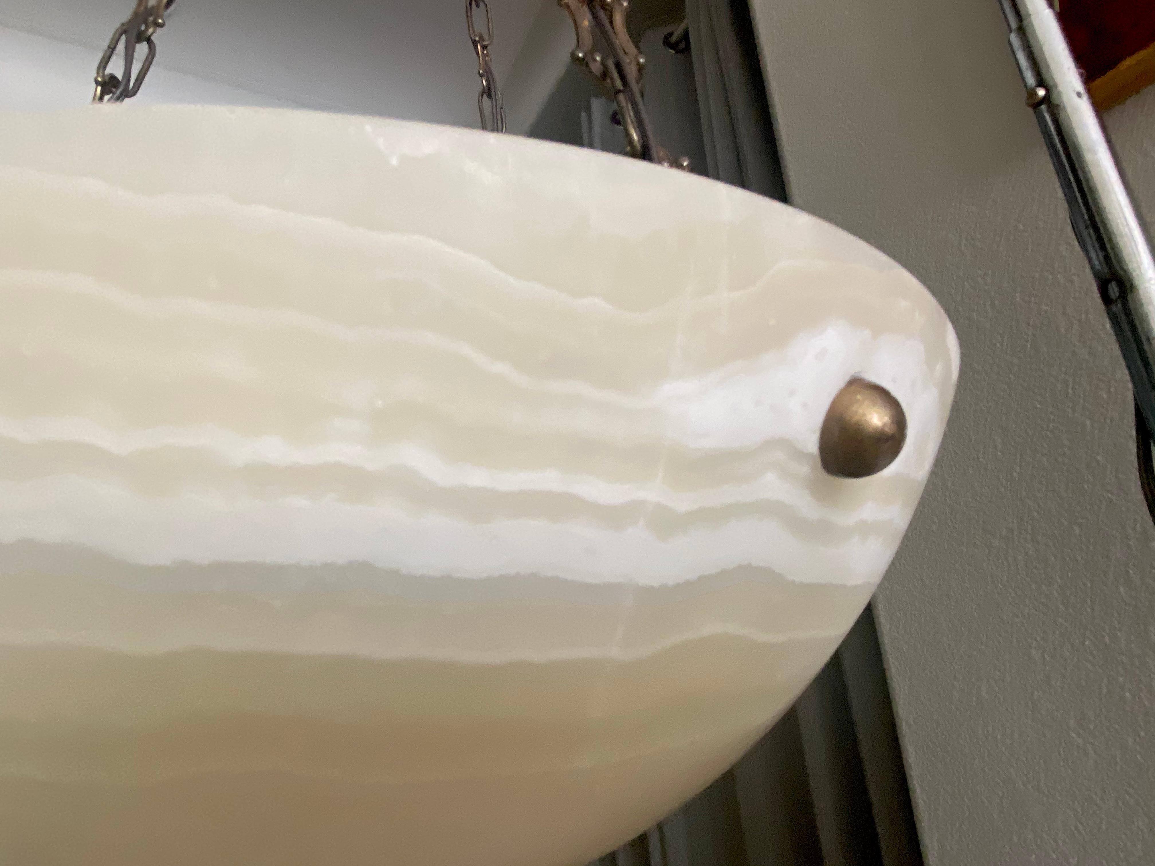 French Directoire Style Alabaster Chandelier Pendant Light 3