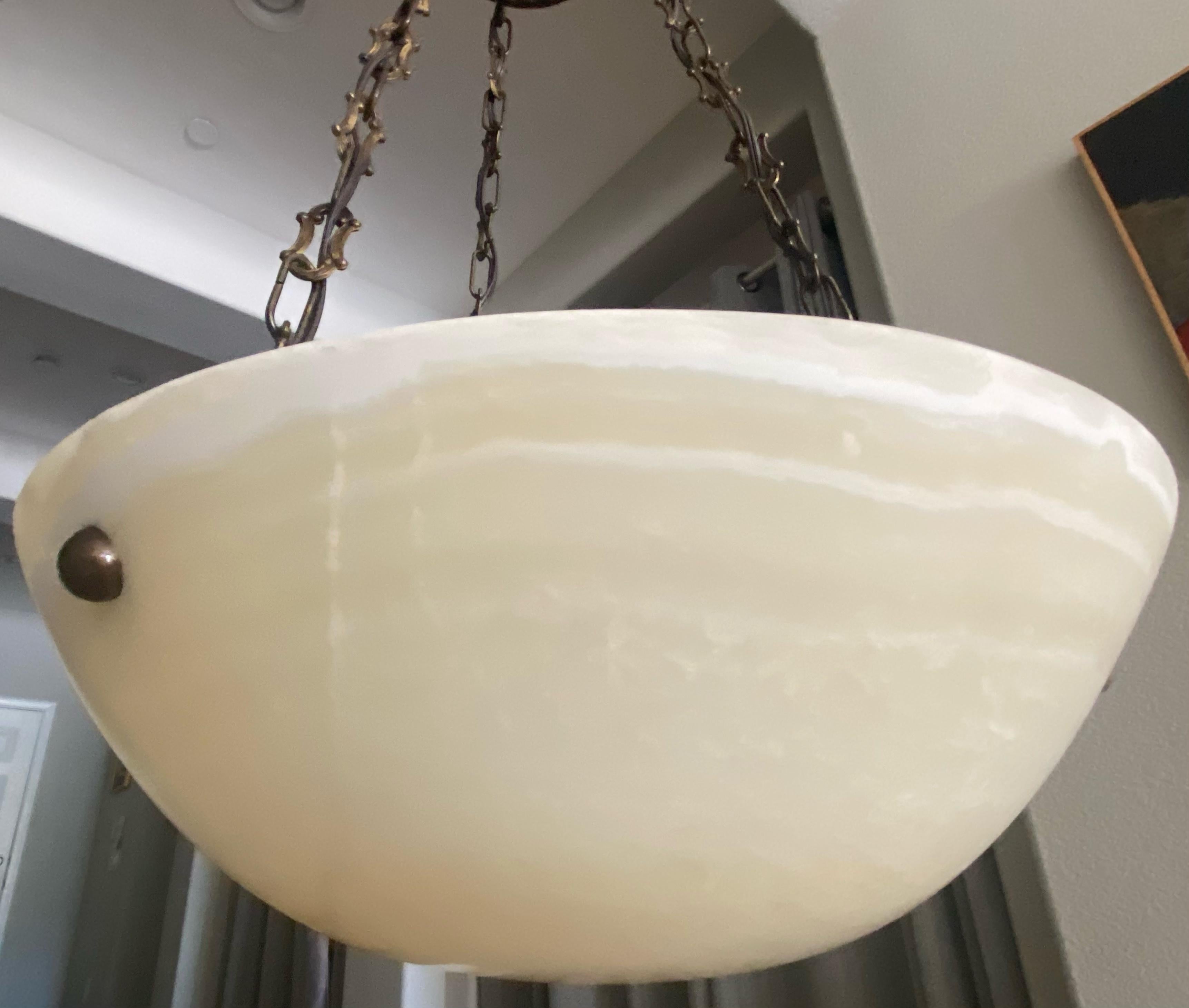 French Directoire Style Alabaster Chandelier Pendant Light 5