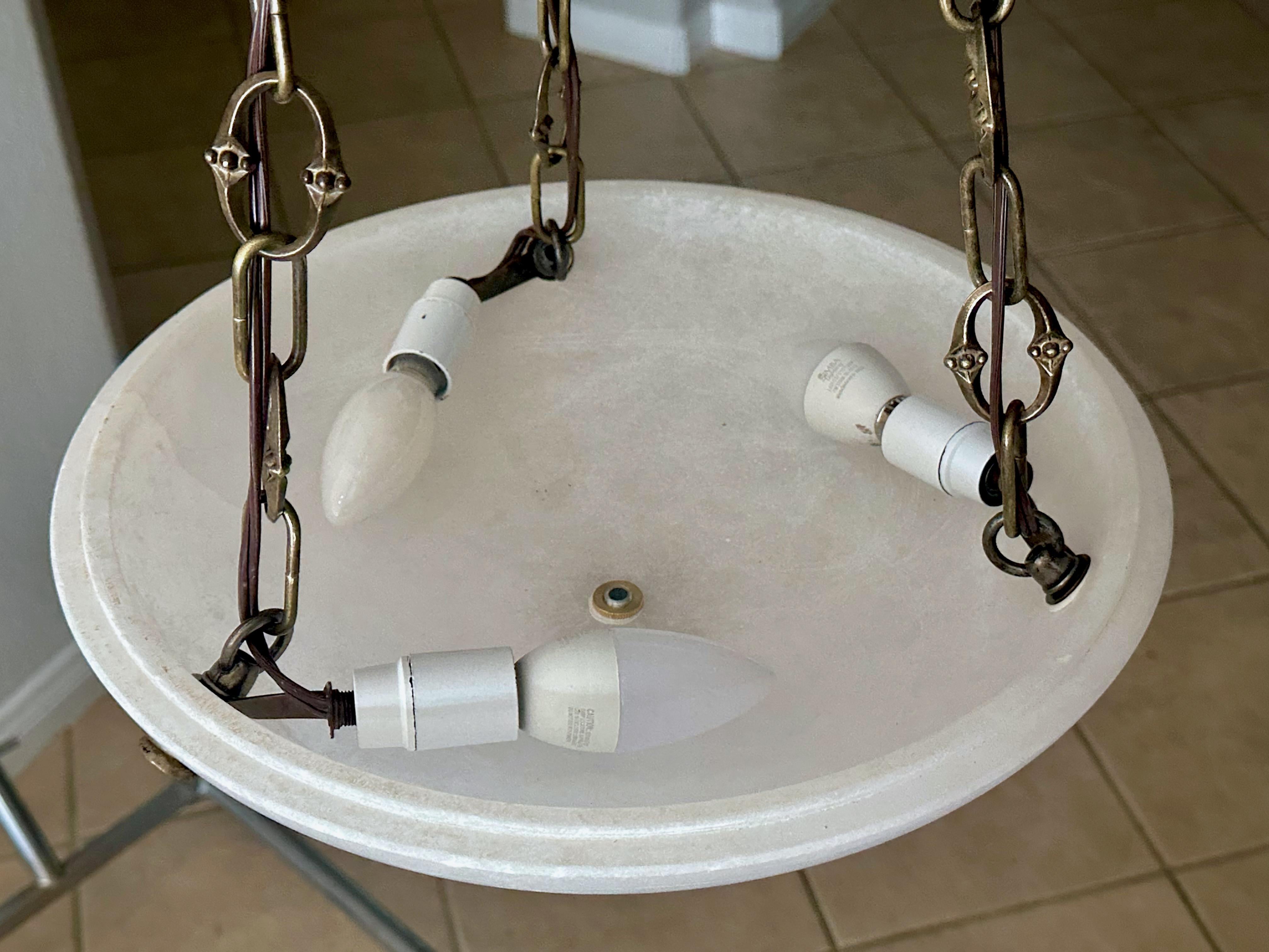 Lampadario a sospensione in alabastro in stile Directoire francese in vendita 7