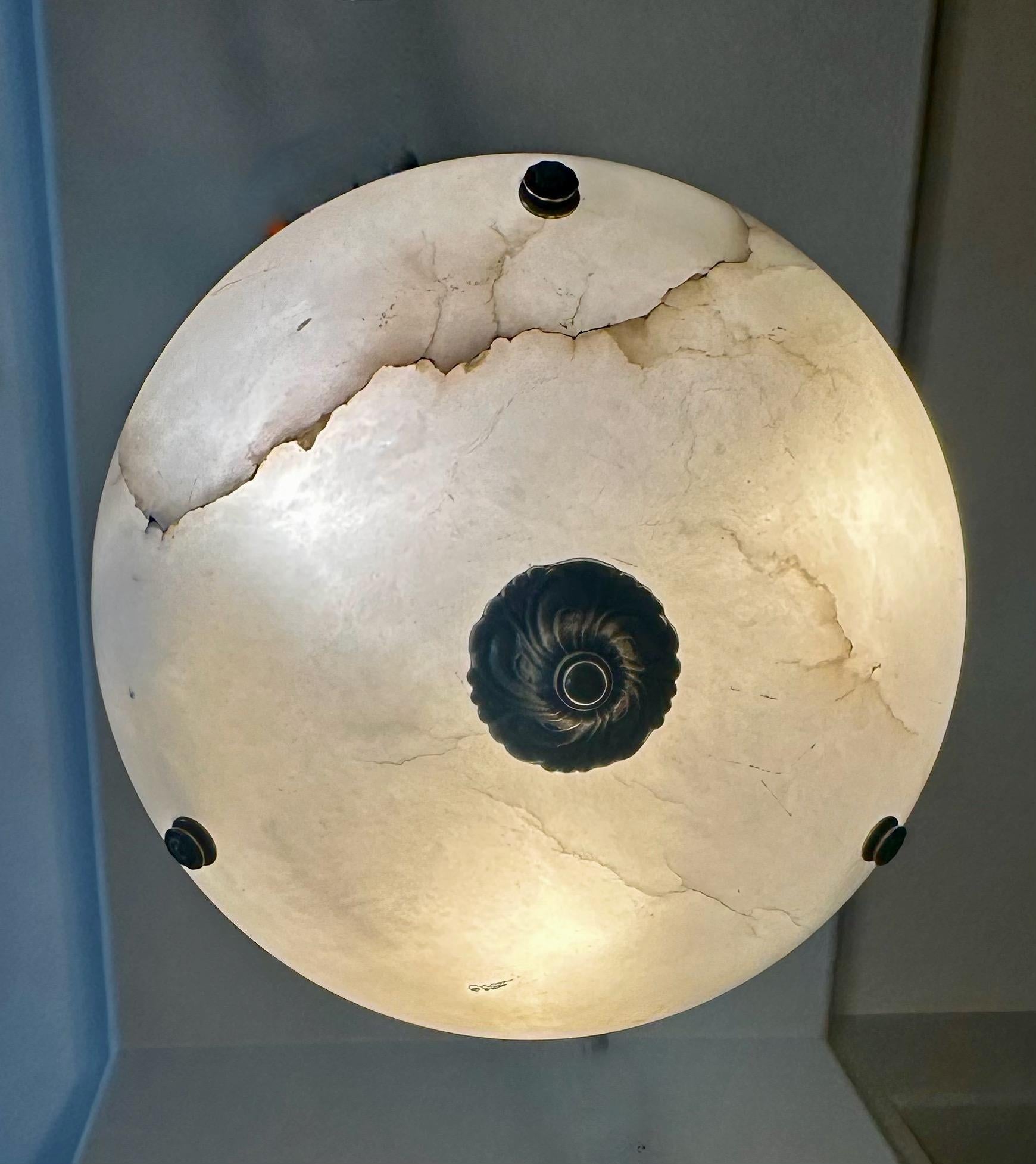 Lampadario a sospensione in alabastro in stile Directoire francese in vendita 7
