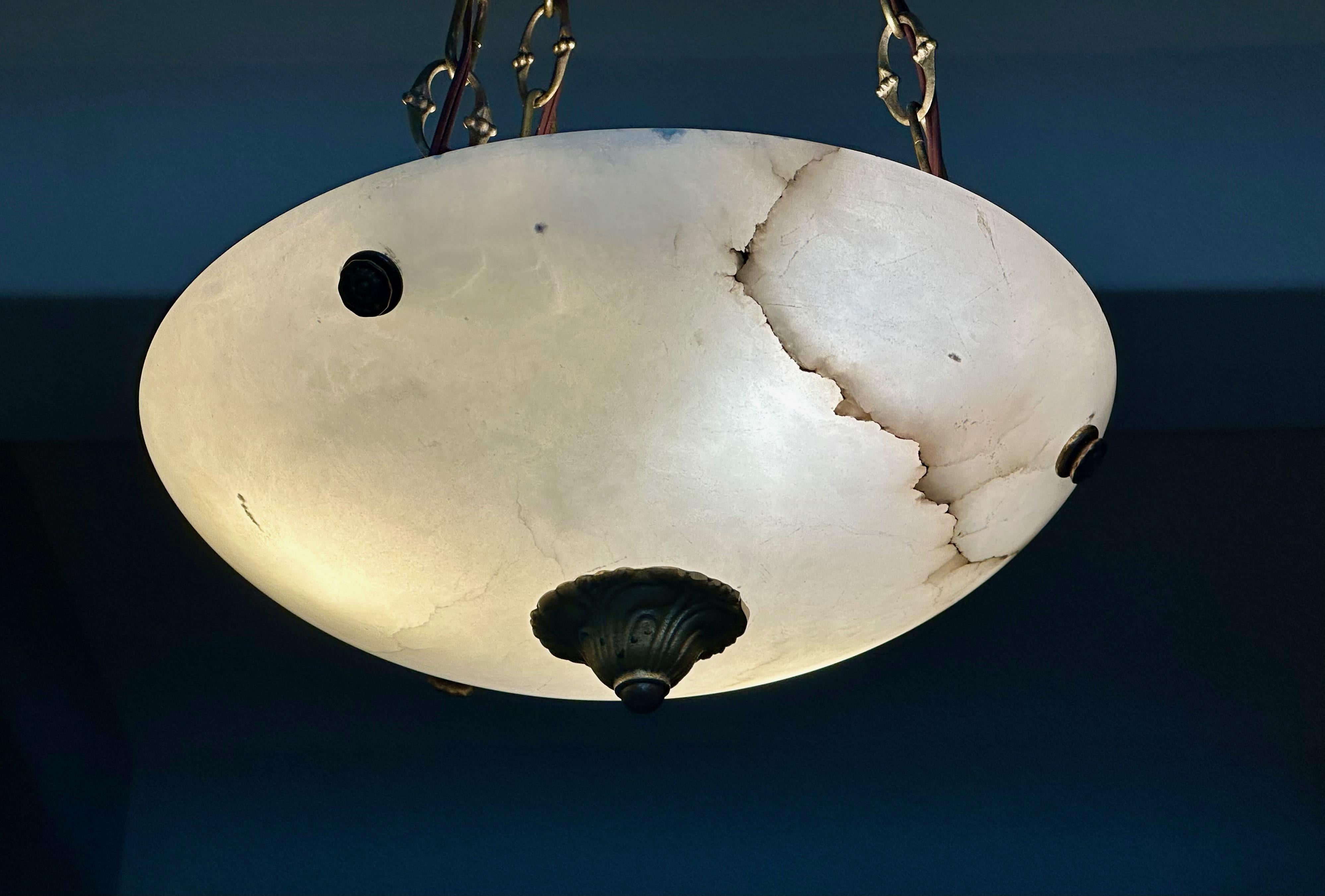 Lampadario a sospensione in alabastro in stile Directoire francese in vendita 8