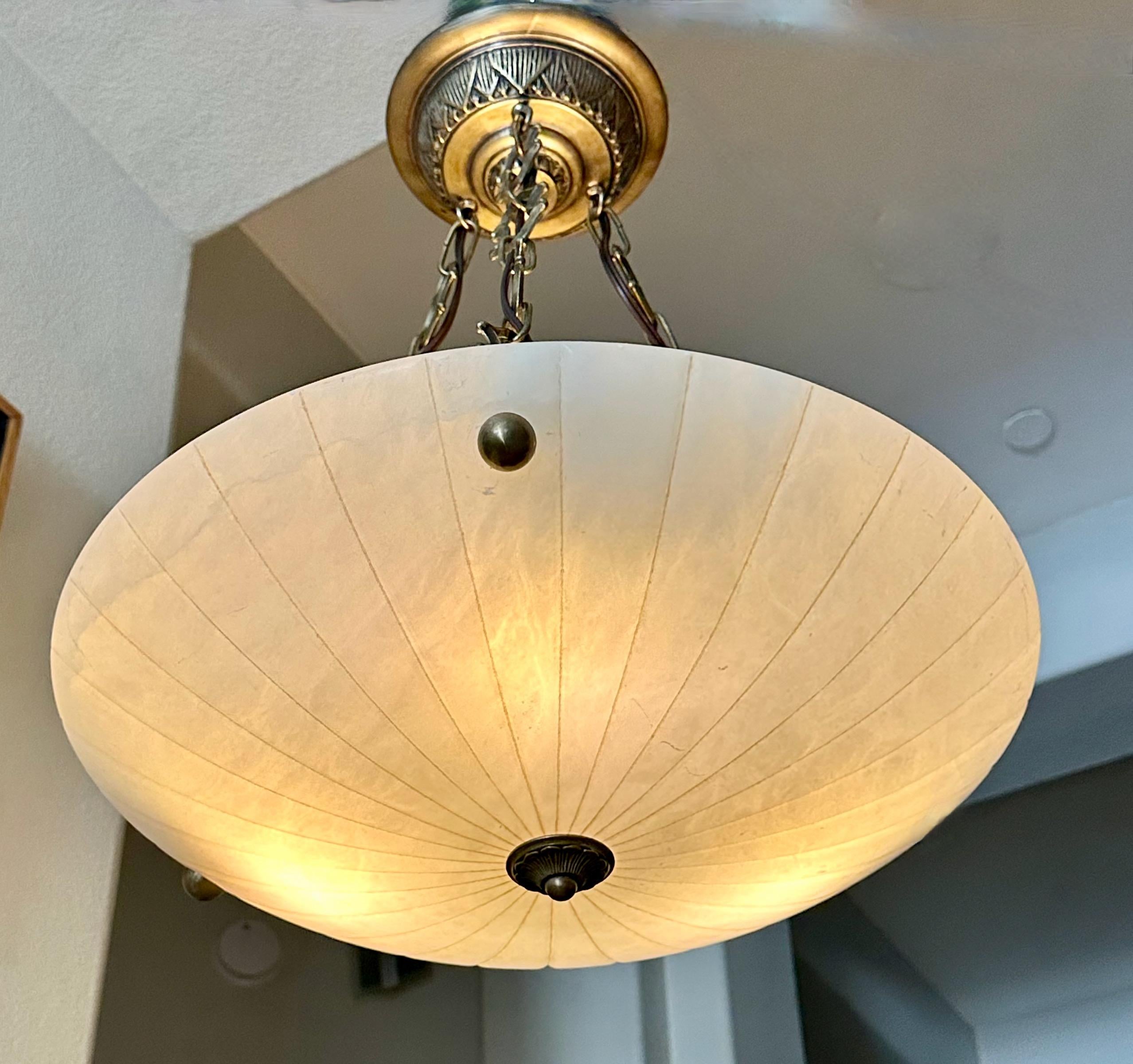 French Directoire Style Alabaster Chandelier Pendant Light 10