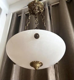 Lampadario a sospensione in alabastro in stile Directoire francese