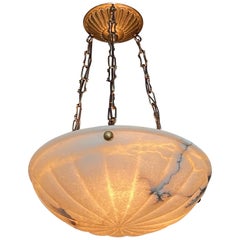 French Directoire Style Alabaster Chandelier Pendant Light
