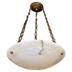 French Directoire Style Alabaster Chandelier Pendant Light