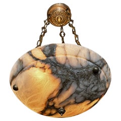 French Directoire Style Alabaster Chandelier Pendant Light