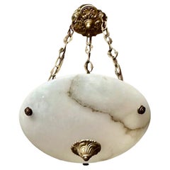 French Directoire Style Alabaster Chandelier Pendant Light