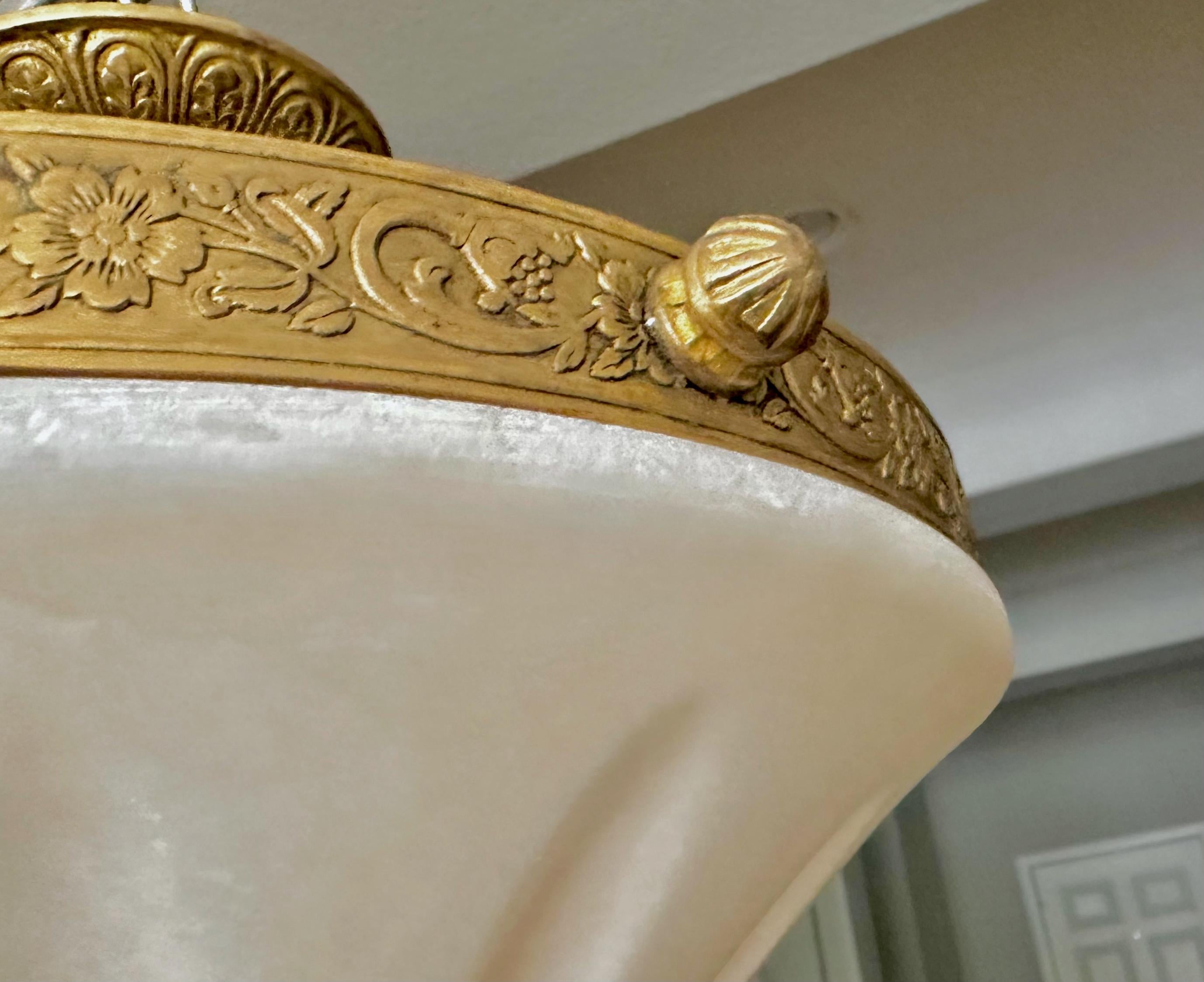 French Directoire Style Alabaster Flushmount Ceiling Light 6