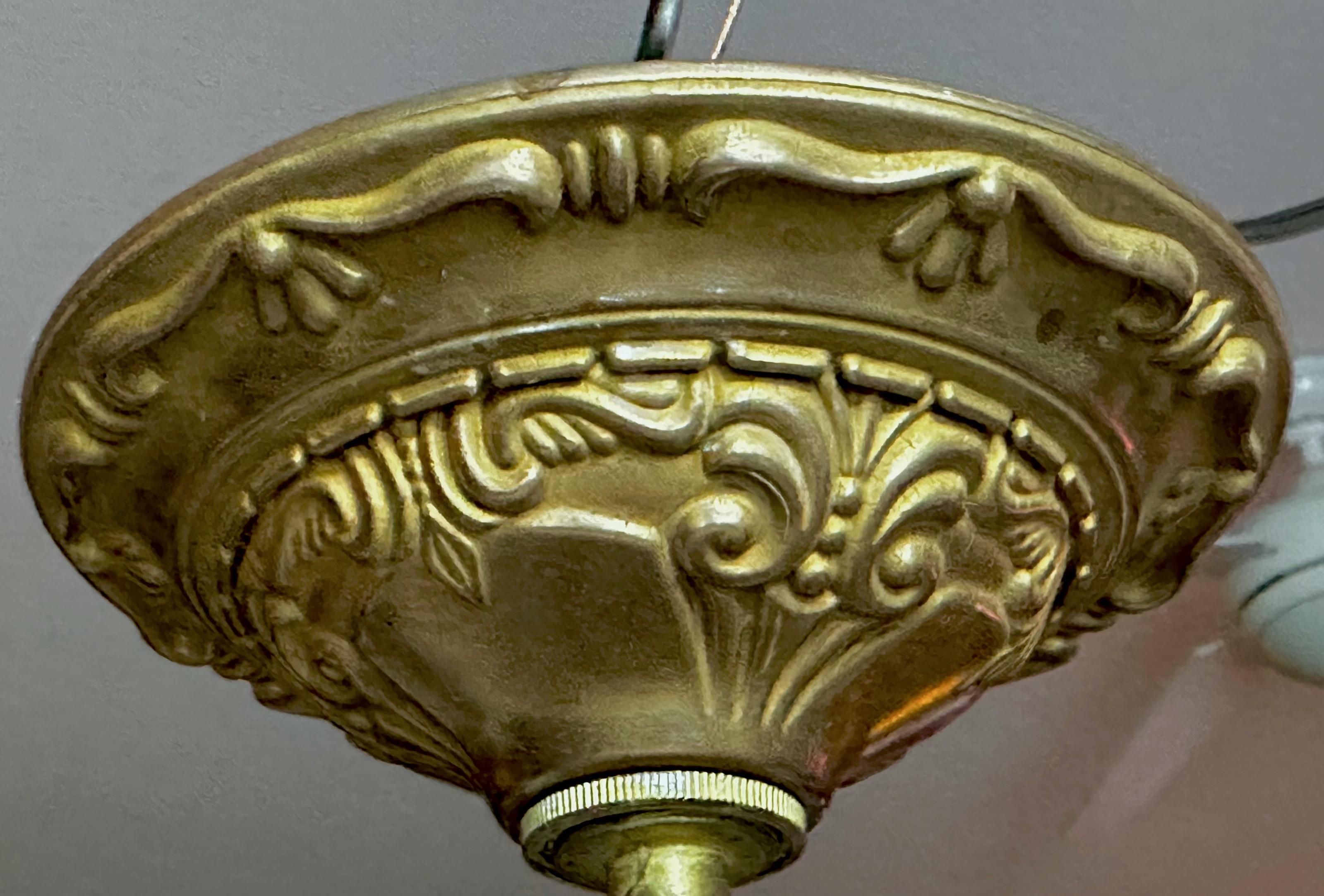 French Directoire Style Alabaster Flushmount Ceiling Light 10
