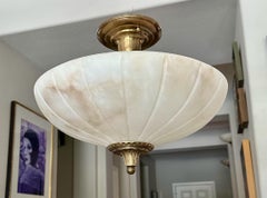 French Directoire Style Alabaster Flushmount Ceiling Light