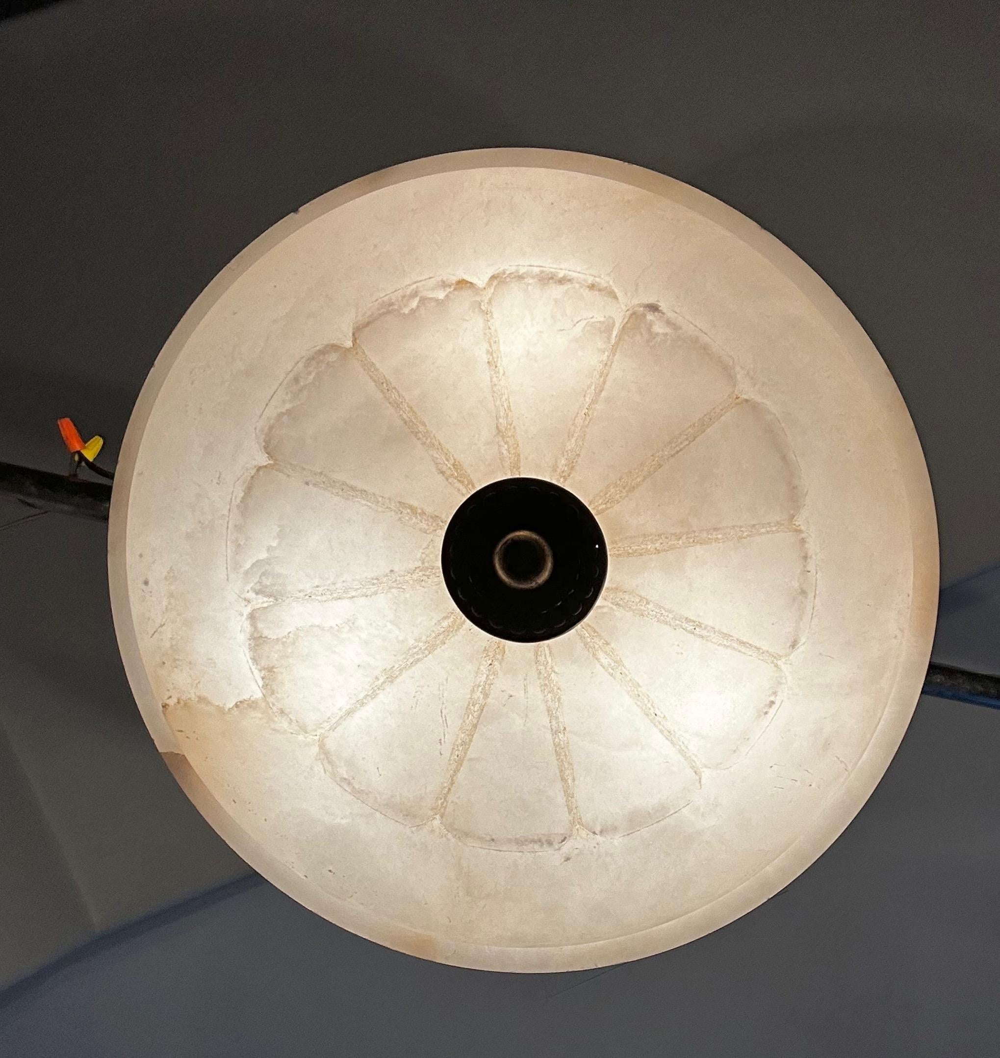 French Directoire Style Alabaster Flushmount Ceiling Light For Sale 3