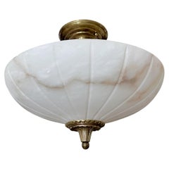 French Directoire Style Alabaster Flushmount Ceiling Light