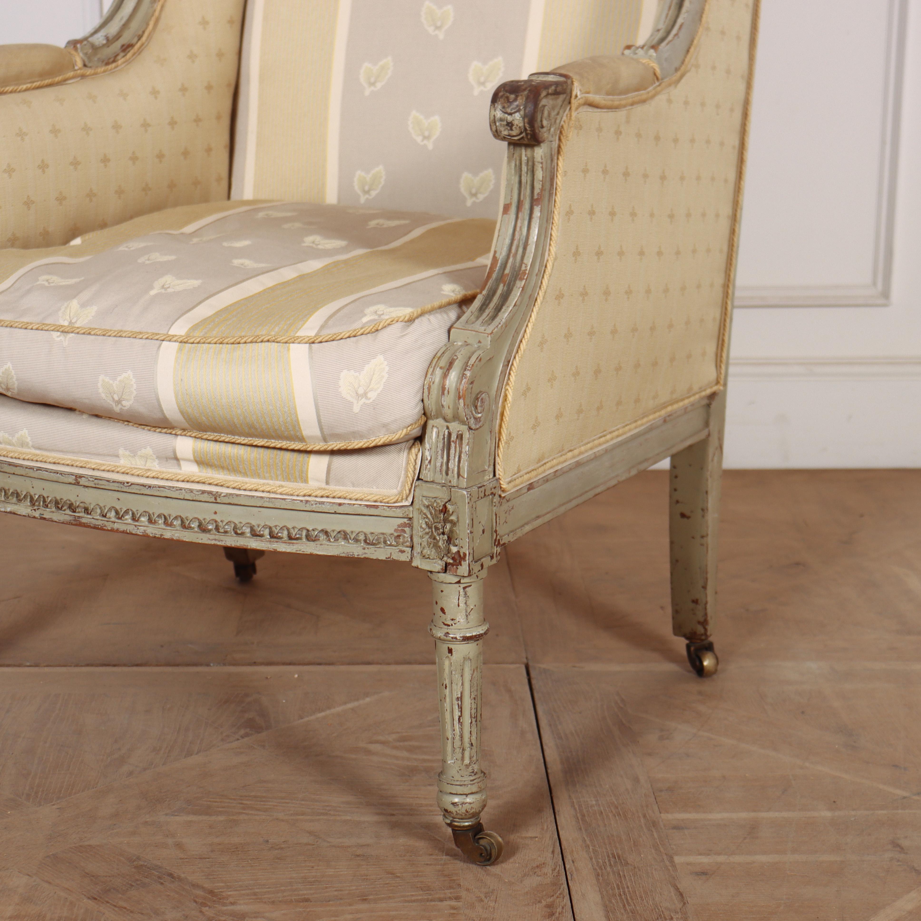 19th C French Directoire style armchair. 1880.

Seat is 22