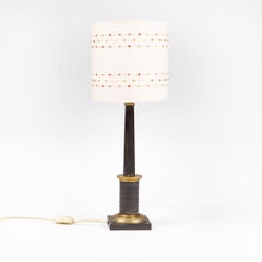 French Directoire Style Black-Polished and Gilt Bronze Table Lamp