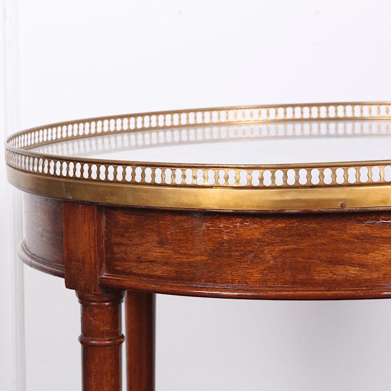French Directoire Style Bouillotte Table with Carrera Marble In Good Condition In Vancouver, British Columbia