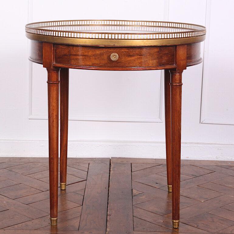 20th Century French Directoire Style Bouillotte Table with Carrera Marble