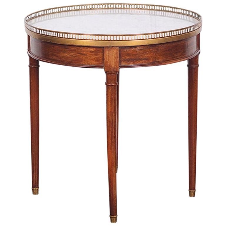 French Directoire Style Bouillotte Table with Carrera Marble