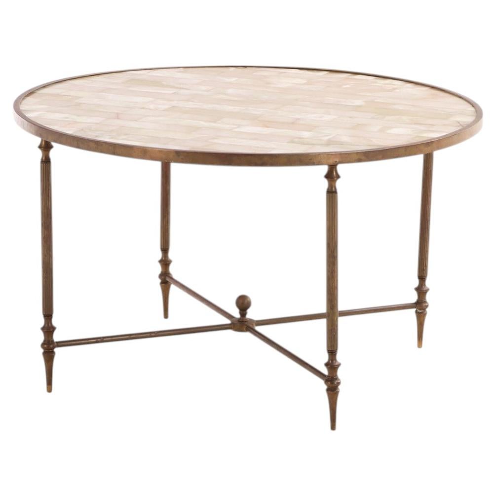 French Directoire Style Brass Coffee or End Table, C 1950.