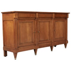 French Directoire Style Cherry Enfilade Buffet with Ebony Inlay