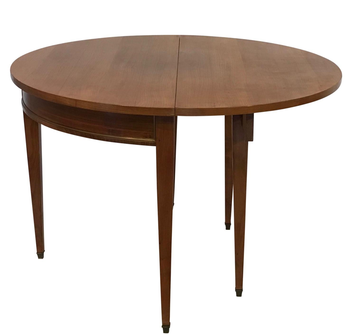 French Directoire Style Cherrywood Demilune Table In Good Condition In San Francisco, CA