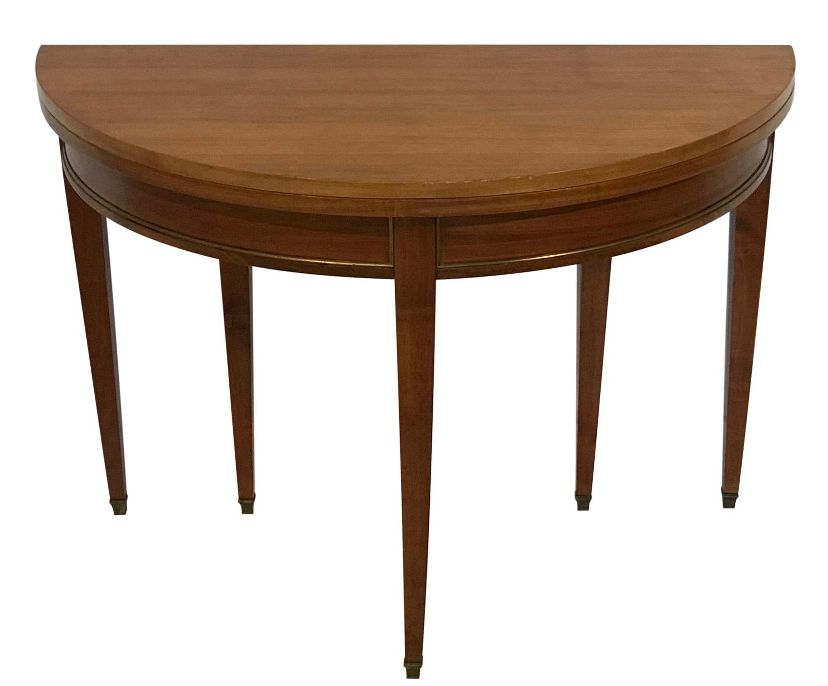 20th Century French Directoire Style Cherrywood Demilune Table