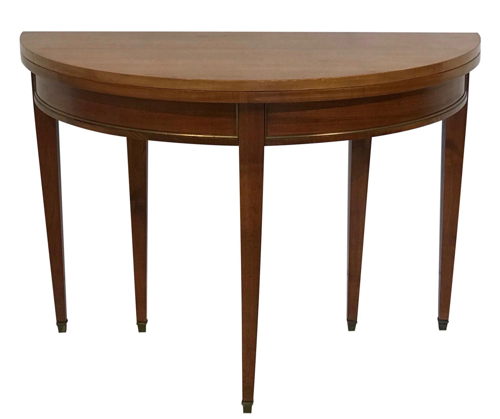 French Directoire Style Cherrywood Demilune Table 2