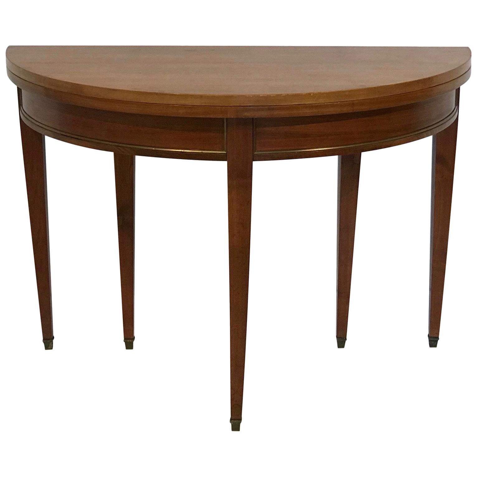 French Directoire Style Cherrywood Demilune Table