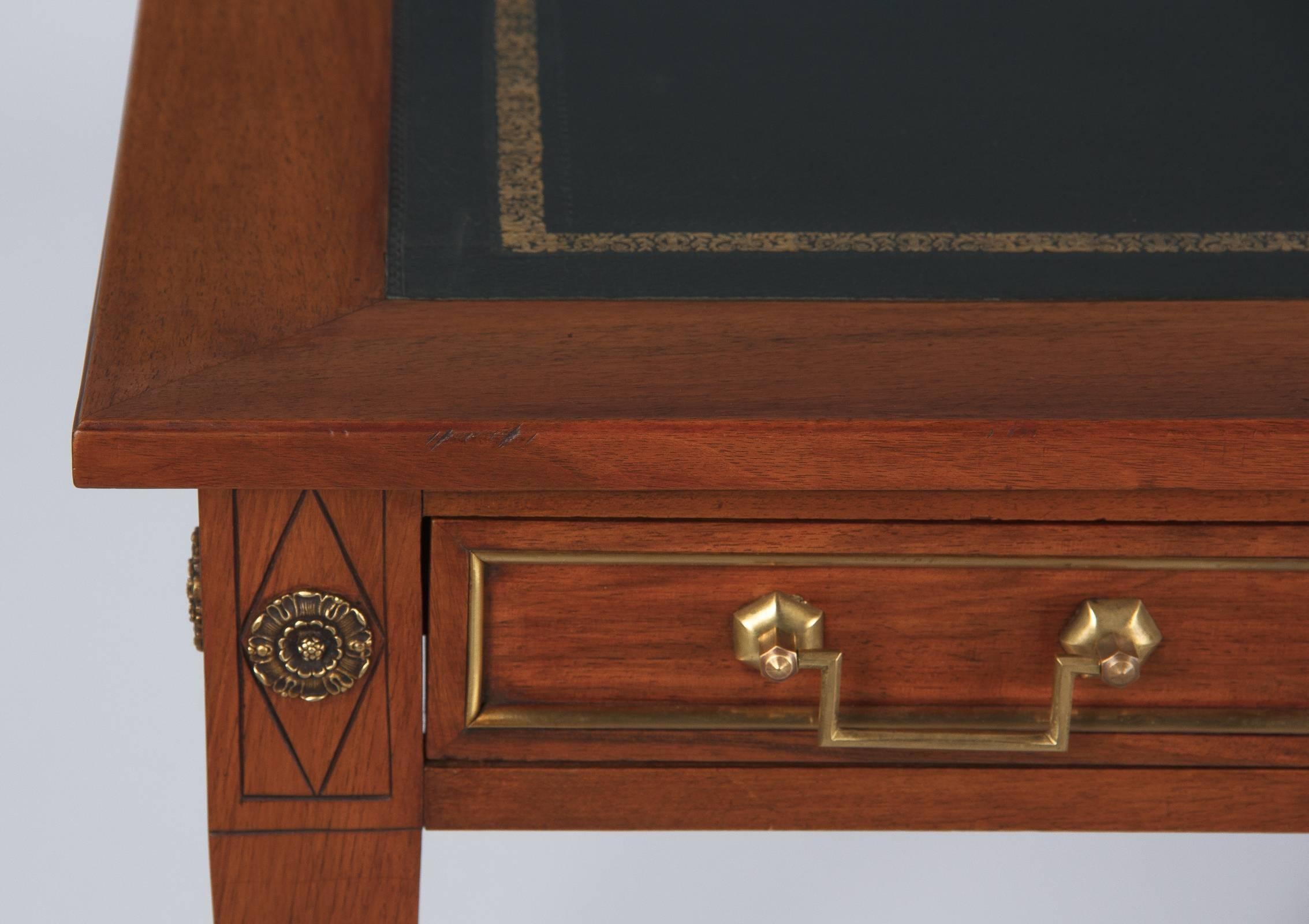 French Directoire Style Cherrywood Desk with Leather Top, Early 1900s 8