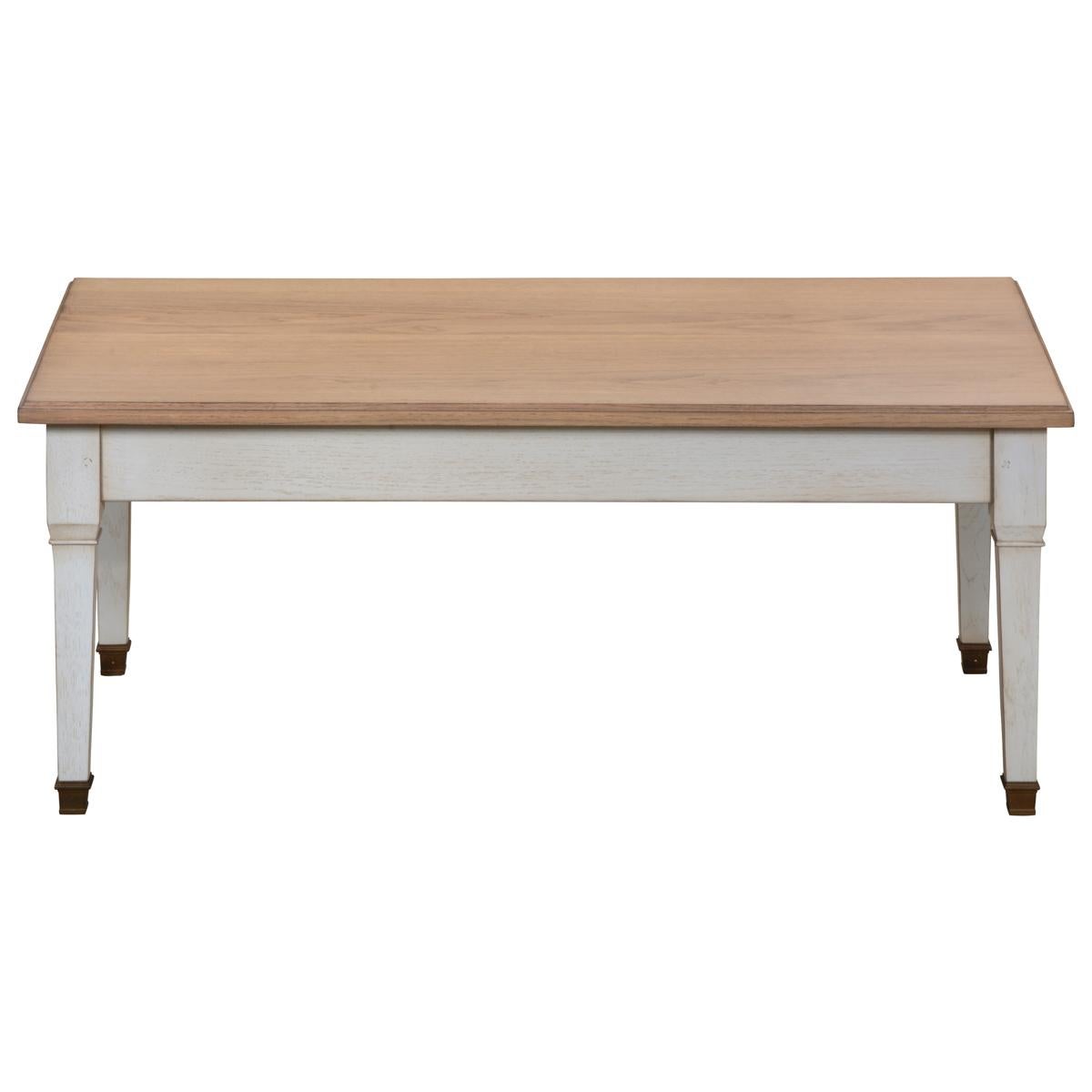 Bois Table basse en bois de chêne massif de style directoire français en vente