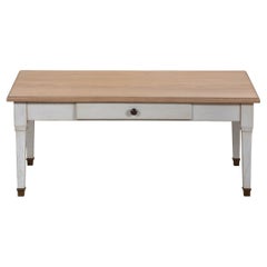 French Directoire Style Coffee Table in solid oak wood