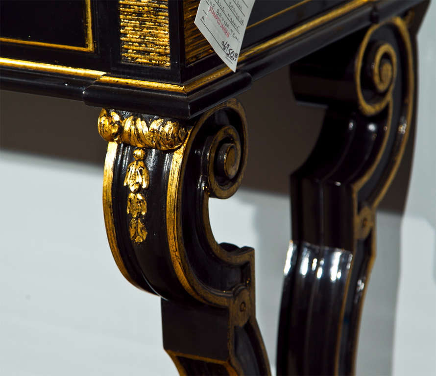 French Directoire Style Ebonized Console by Maison Jansen In Good Condition In Stamford, CT