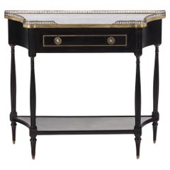 Console à plateau de marbre en acajou ébonisé de style Directoire, C 1950.