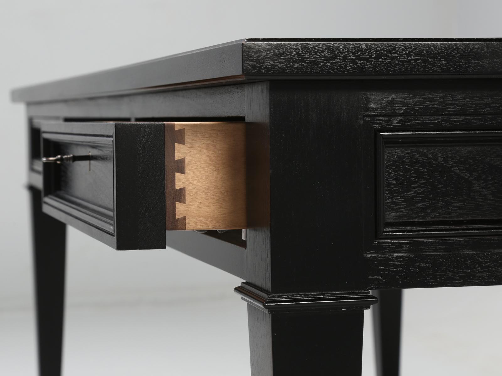 French Directoire Style Ebonized Solid Mahogany Desk in Any Dimension For Sale 3