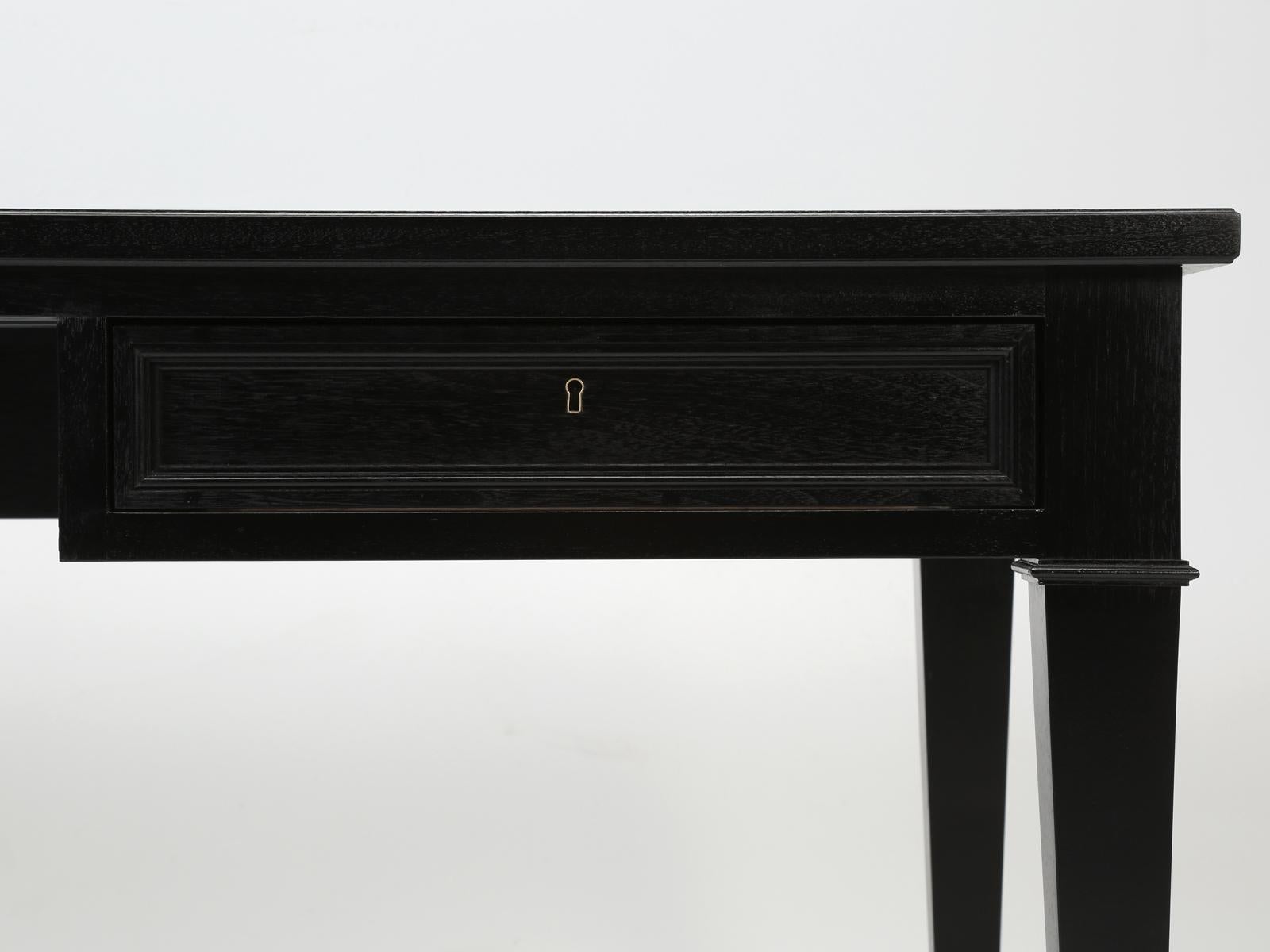 French Directoire Style Ebonized Solid Mahogany Desk in Any Dimension For Sale 4