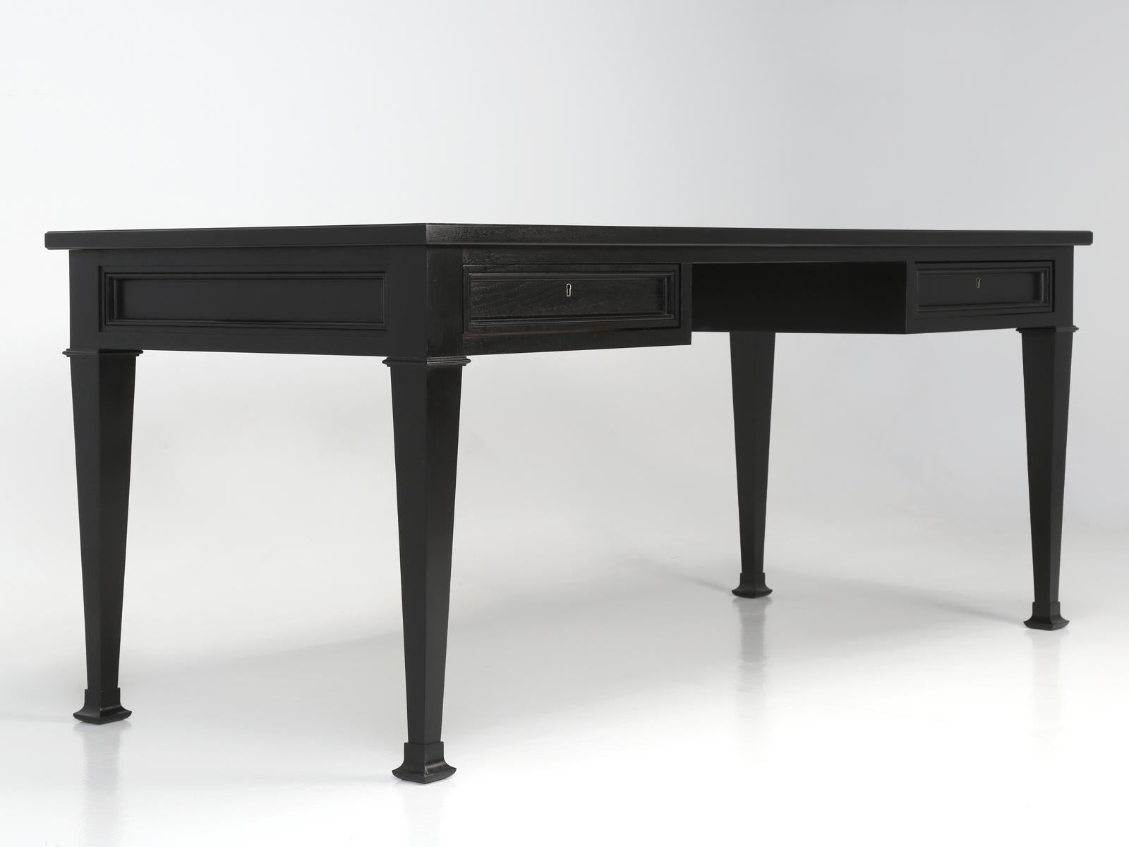 French Directoire Style Ebonized Solid Mahogany Desk in Any Dimension For Sale 8