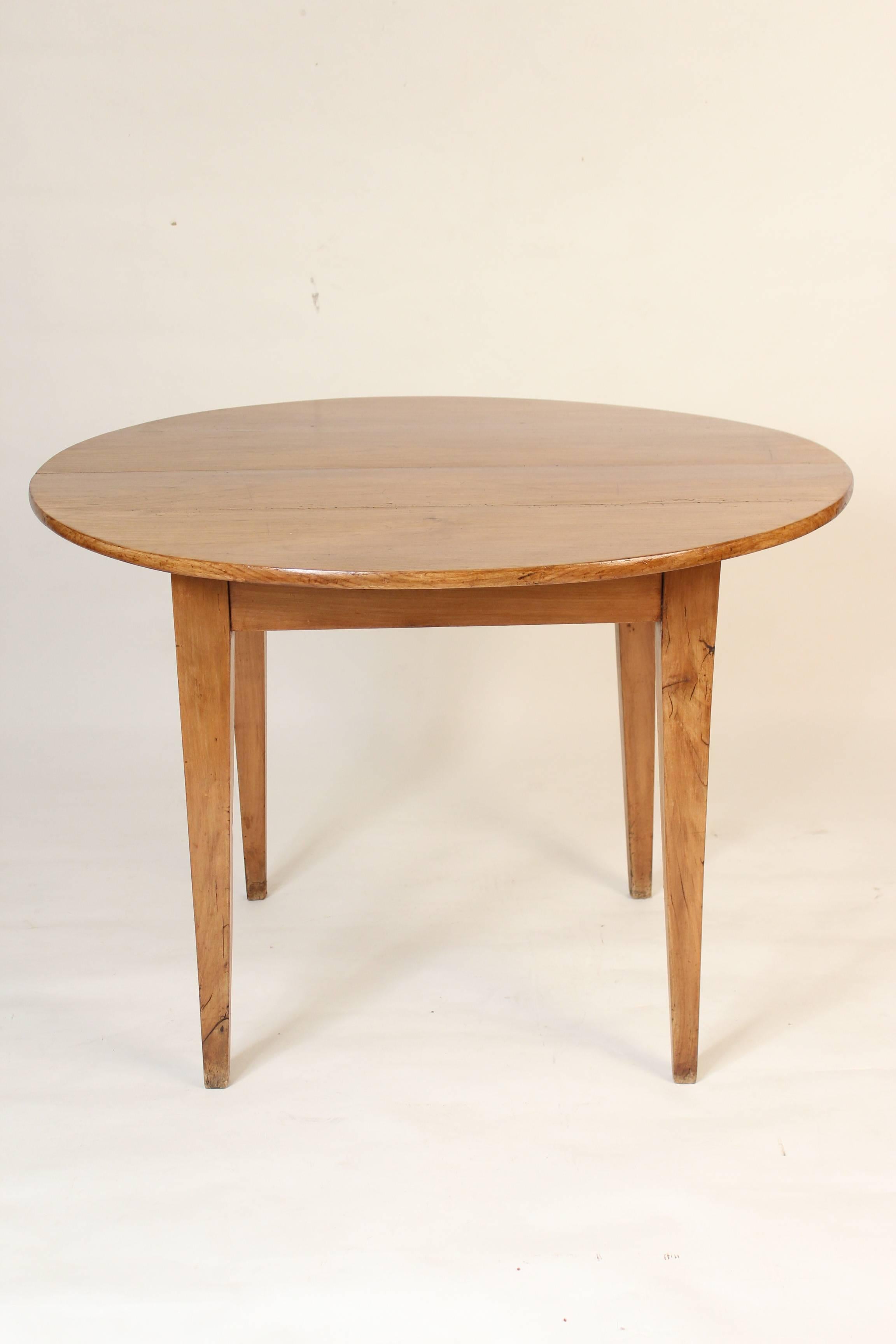 Directoire style fruitwood round breakfast or games table, made from antique and later elements. Provenance: Hideway House Antiques.