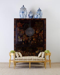 Banquette de fenêtre en bois doré de style Directoire