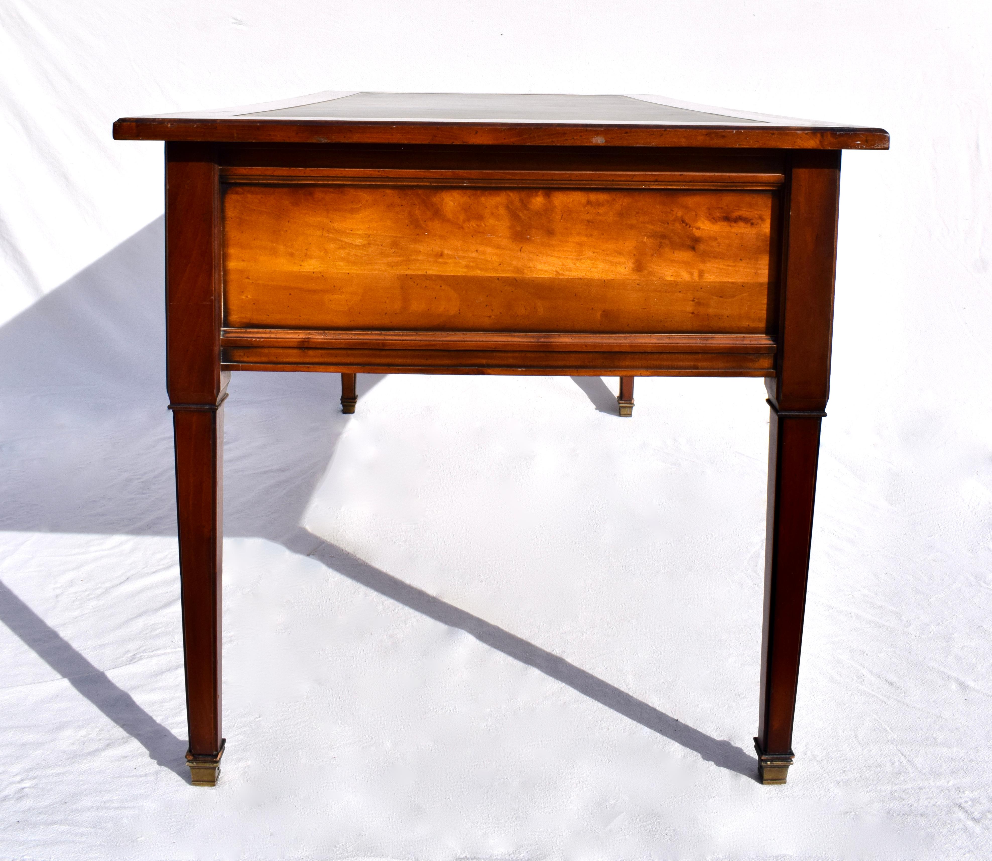 Brass French Directoire Style Leather Top Desk